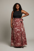 Tie dye long flare wrap skirt