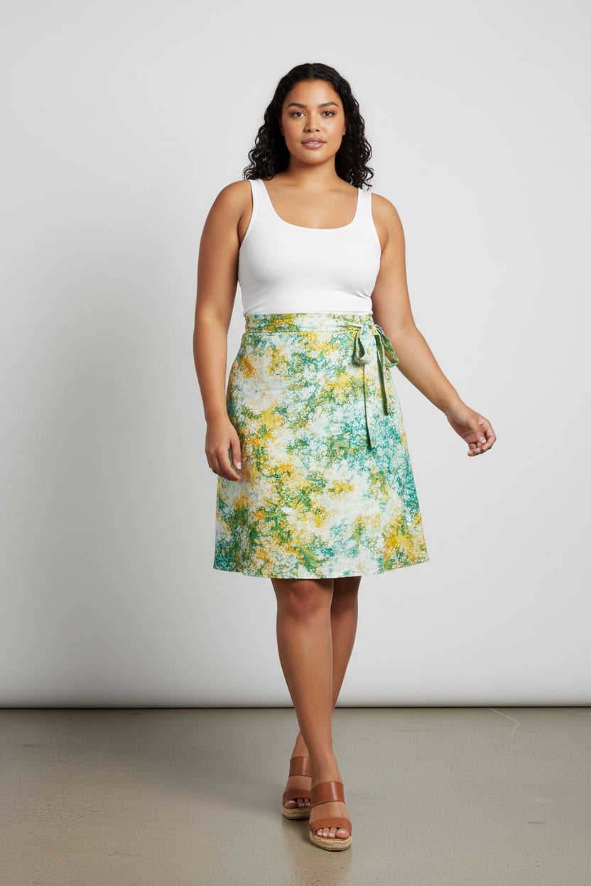Tie dye  short flare wrap skirt