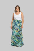 Tie dye long flare wrap skirt