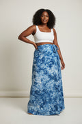 Tie dye long  flare wrap skirt