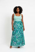 Tie dye long flare wrap skirt