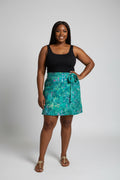 Tie dye short flare wrap skirt