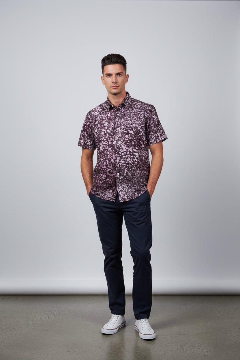 Men’s tie dye short sleeve shirt