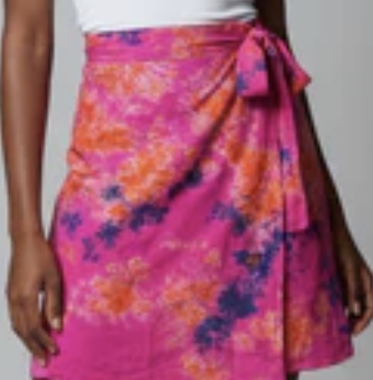 Tie dye short flare wrap skirt