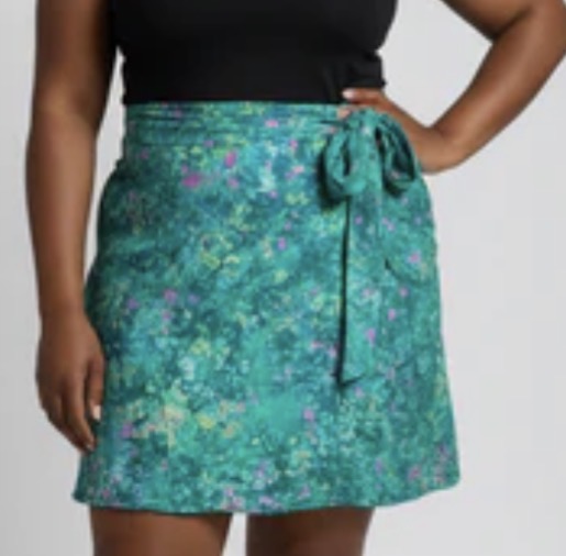 Tie dye short flare wrap skirt