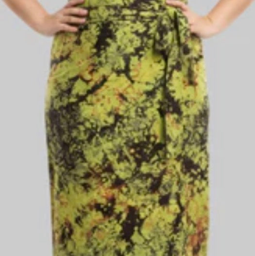 Tie dye long flare wrap skirt