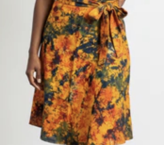 Tie dye short flare wrap skirt