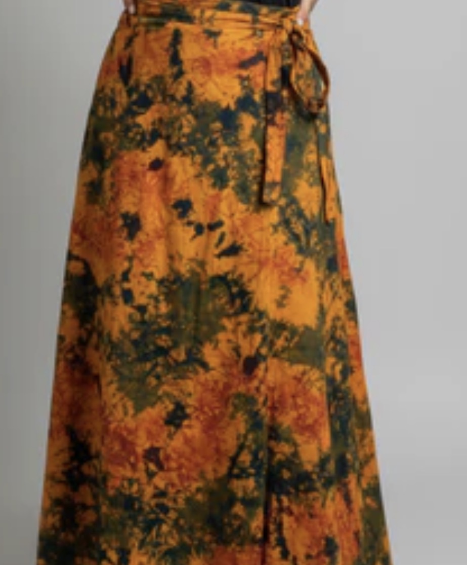 Tie dye  long flare wrap skirt