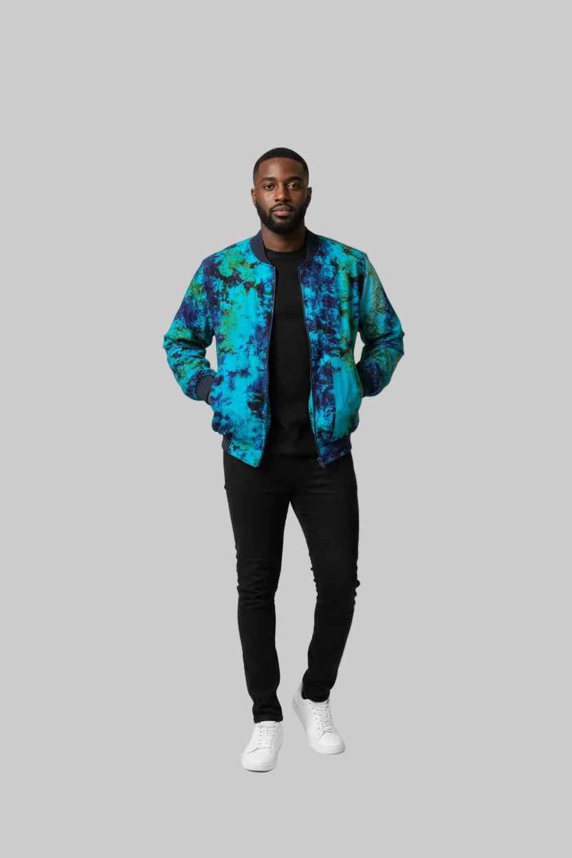 Tie dye bomber jacket
