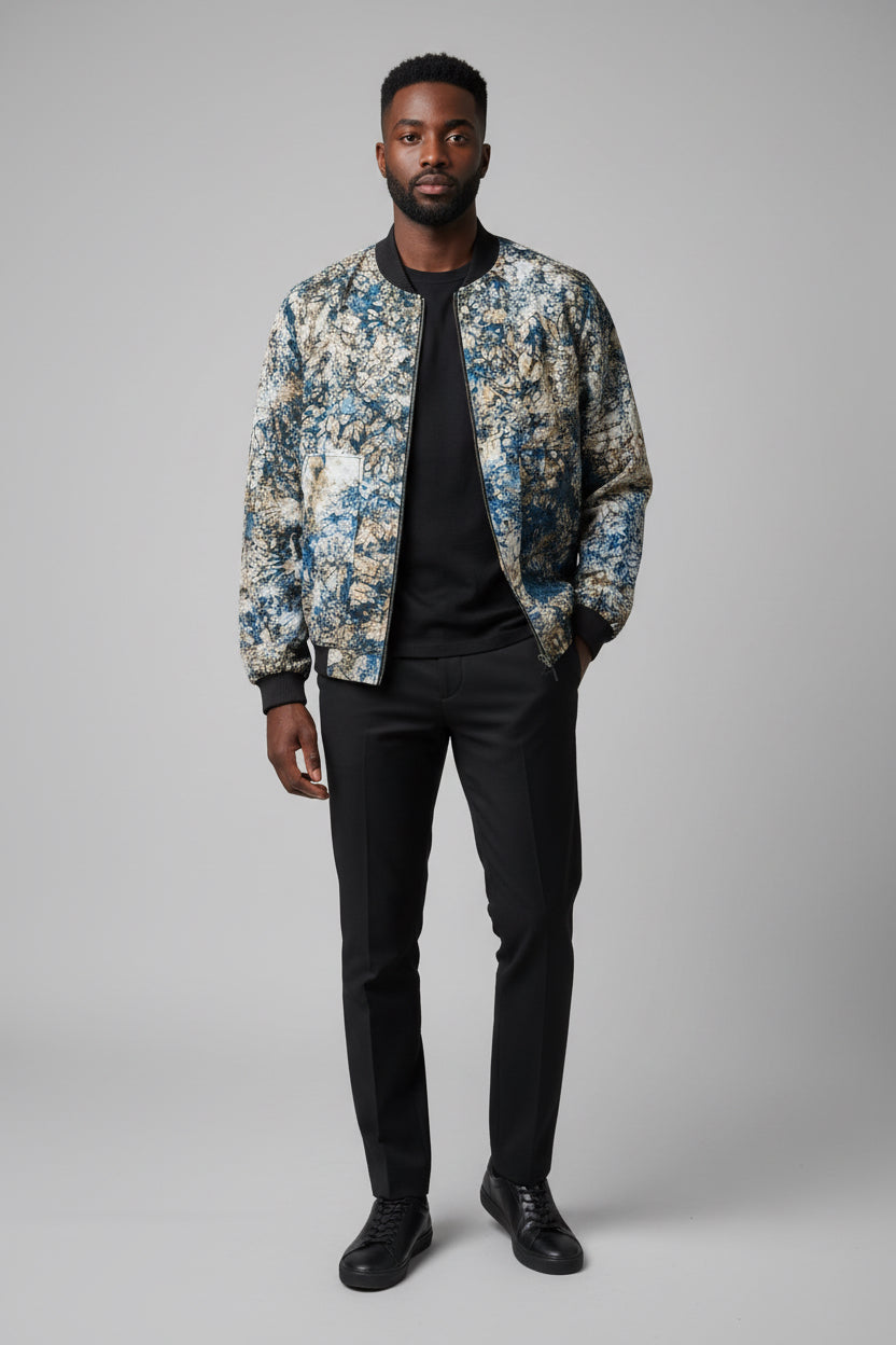 Tie dye bomber jacket