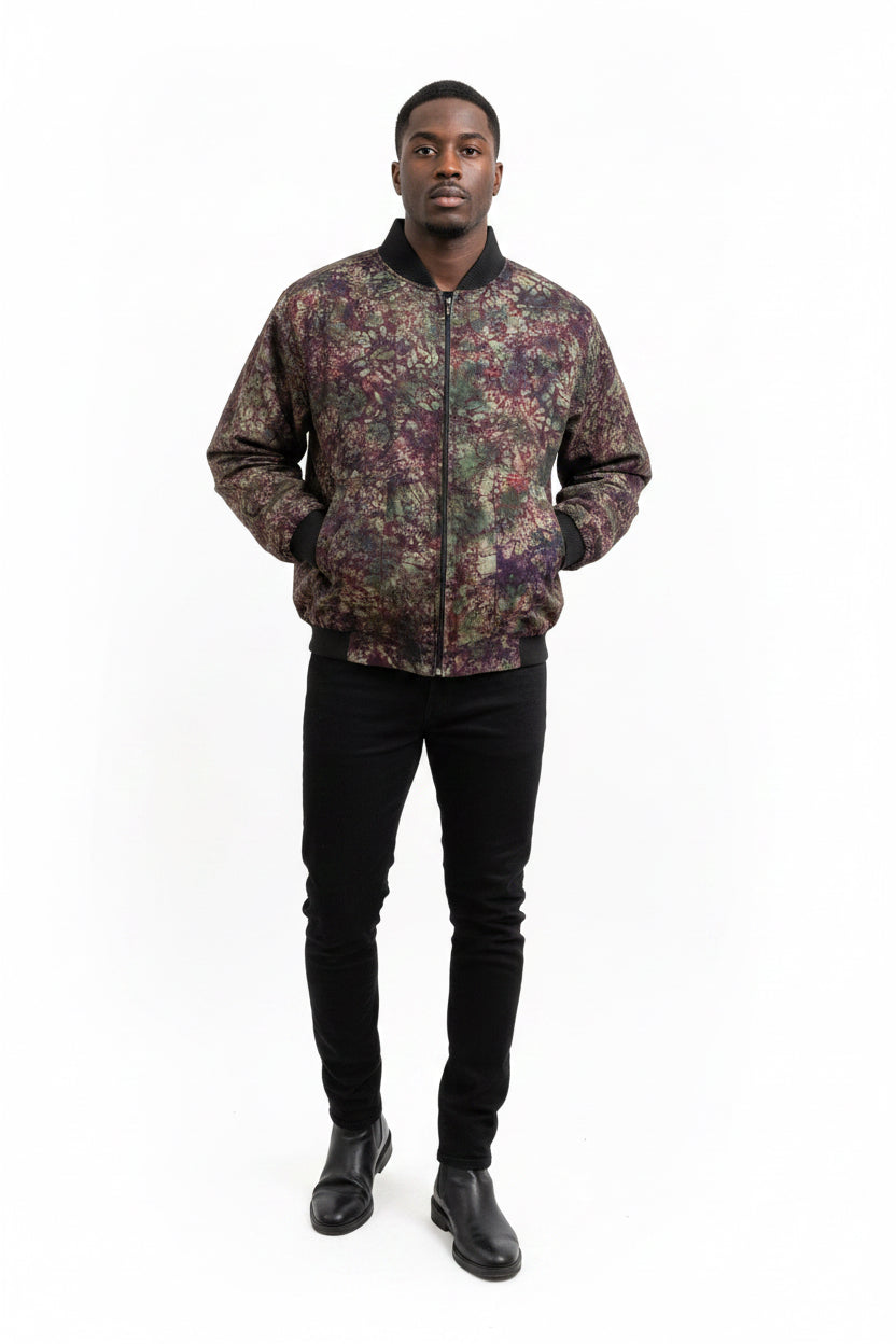 Tie dye bomber jacket