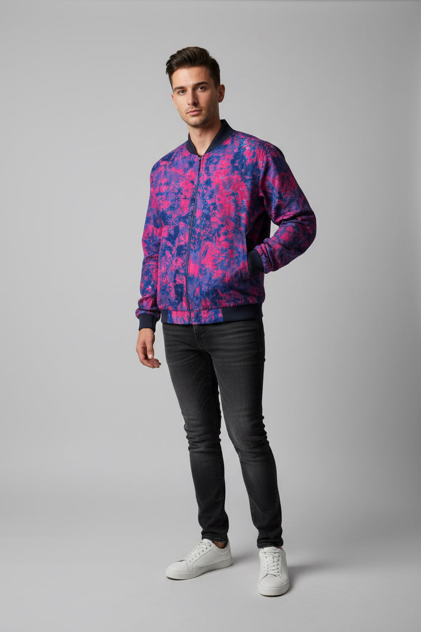 Tie dye bomber jacket