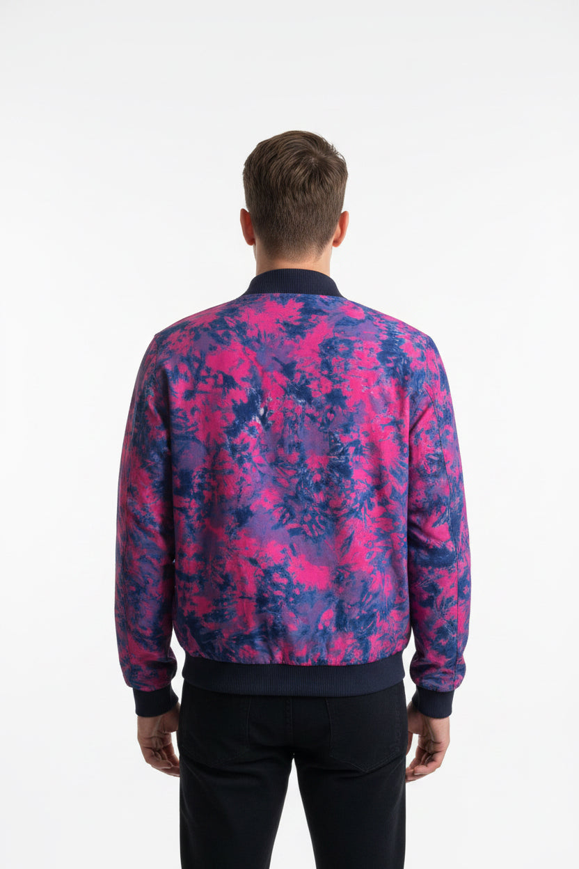 Tie dye bomber jacket
