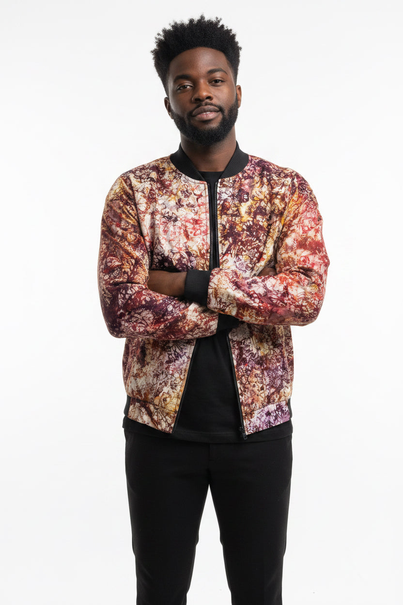 Tie dye bomber jacket