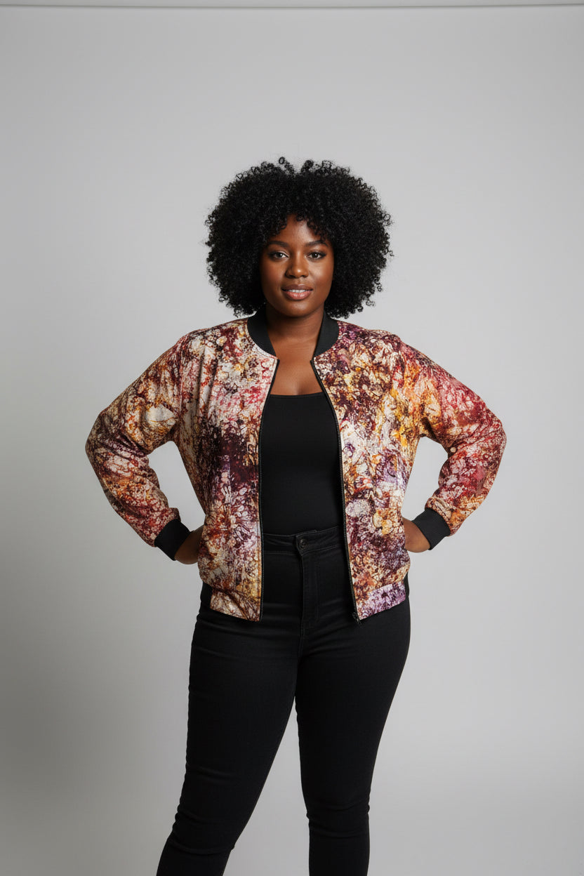 Tie dye bomber jacket