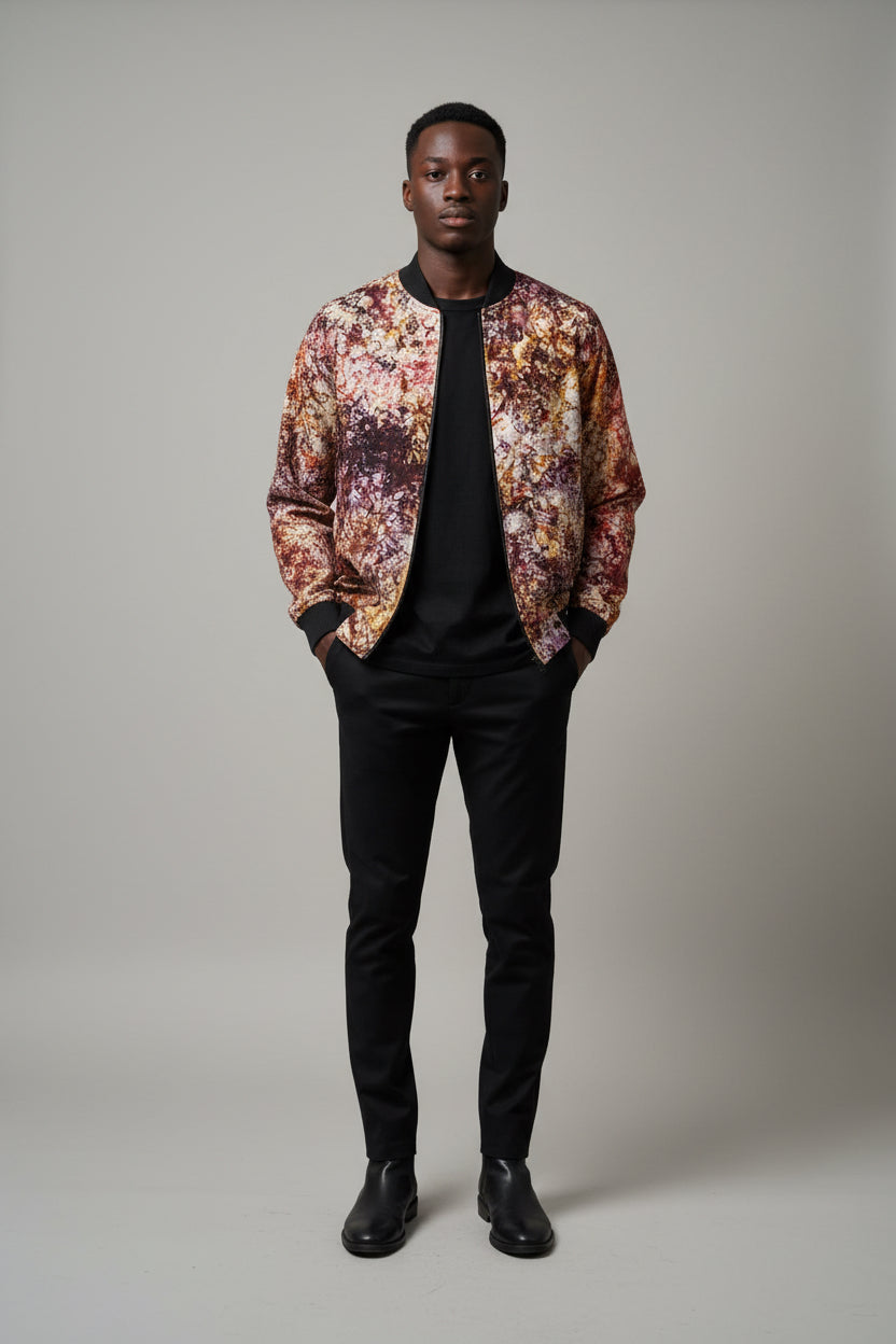 Tie dye bomber jacket