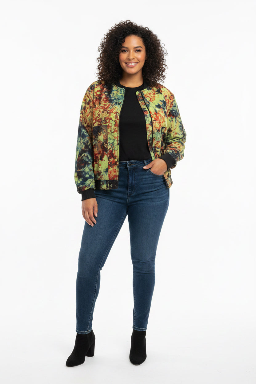 Tie dye bomber jacket