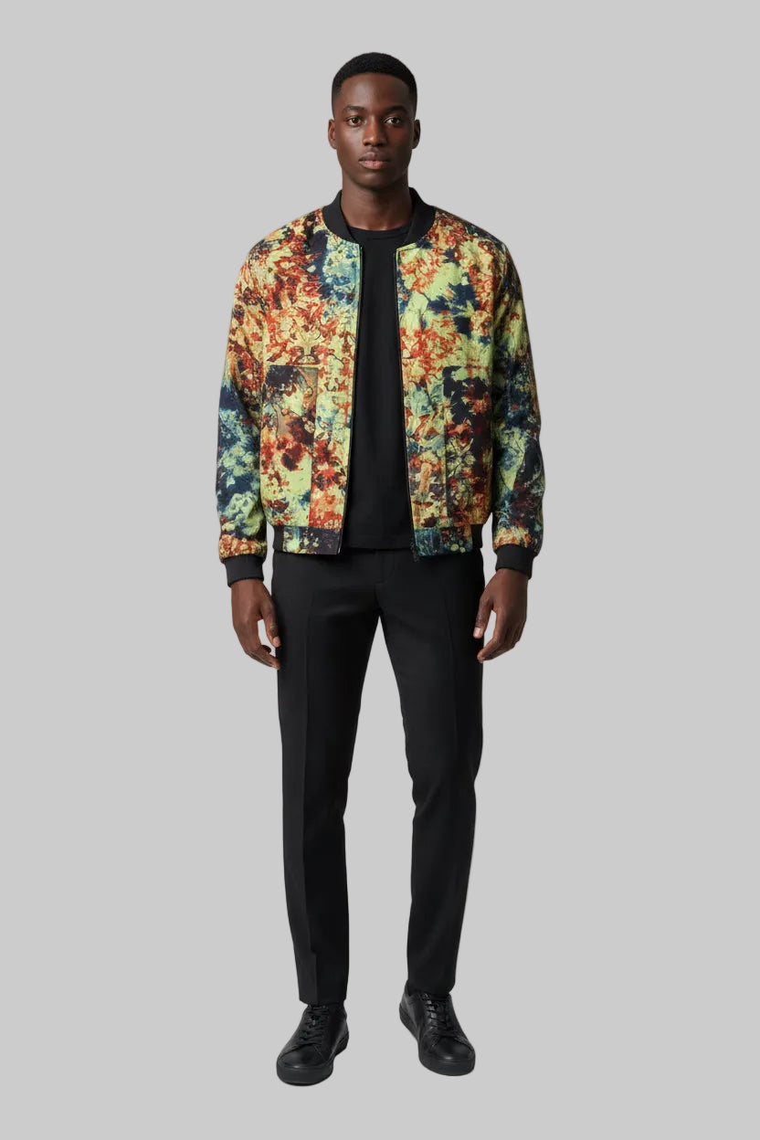 Tie dye bomber jacket