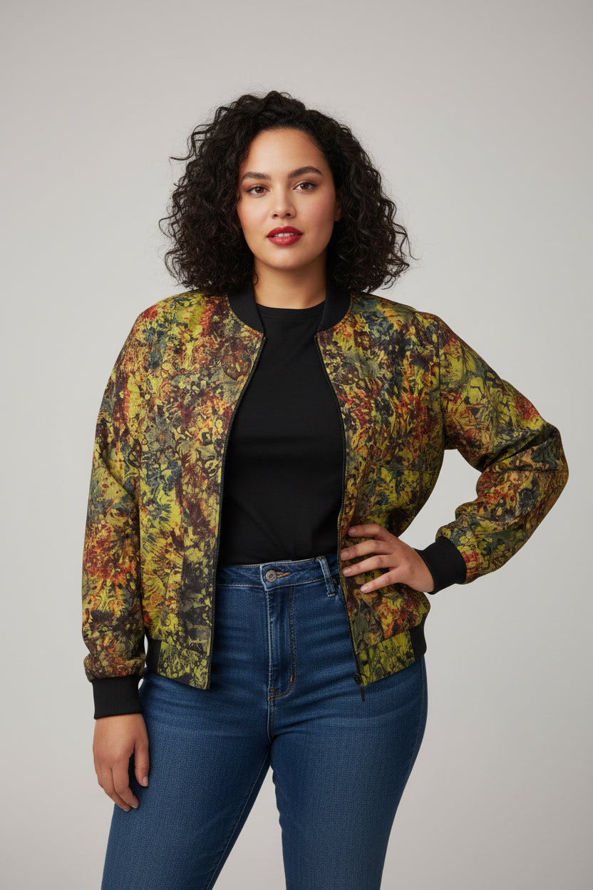 Tie dye bomber jacket