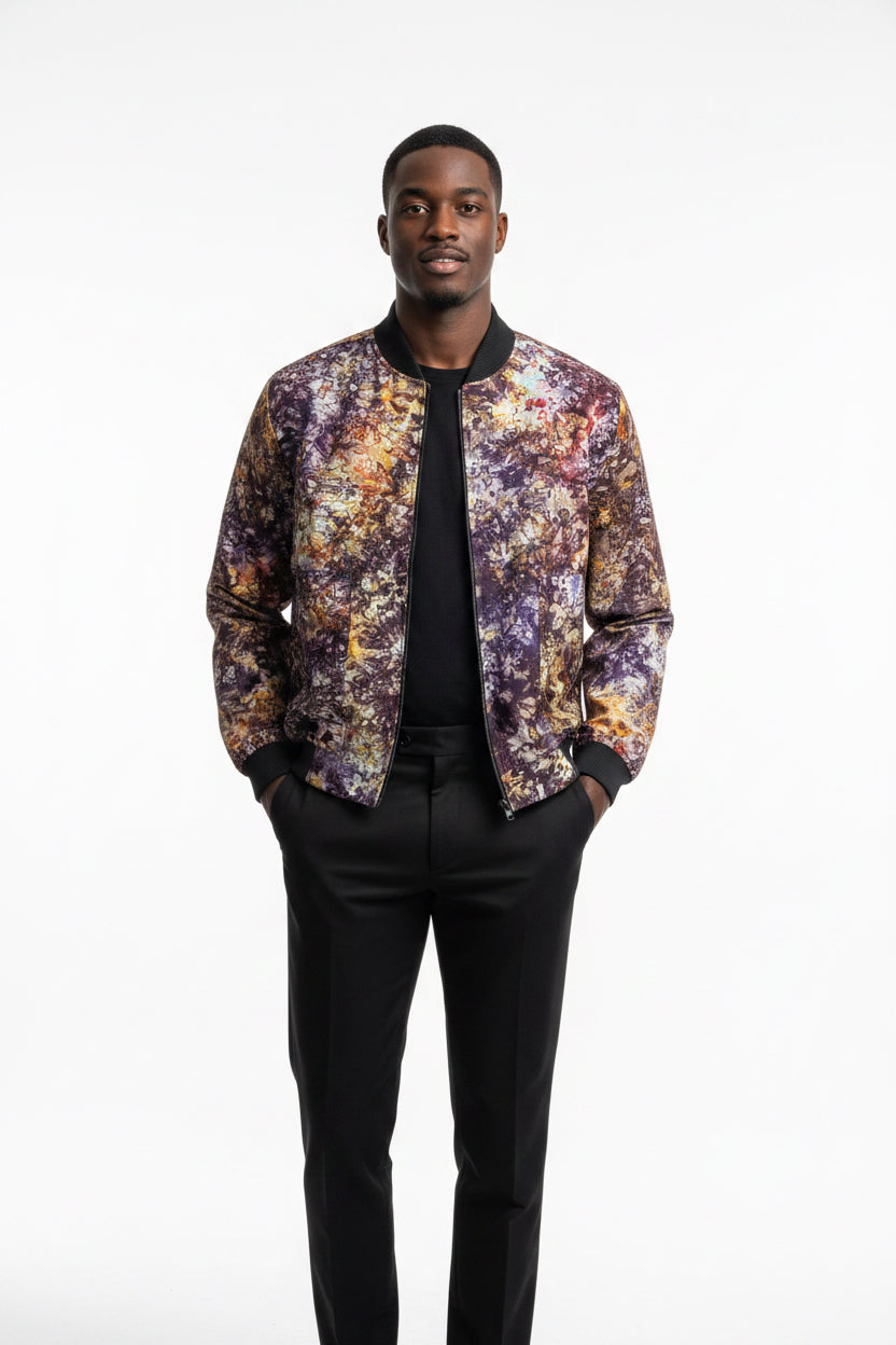 Tie dye bomber jacket