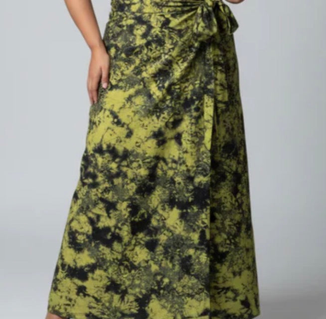 Tie dye long  flare wrap skirt