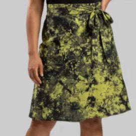 Tie dye short flare wrap skirt
