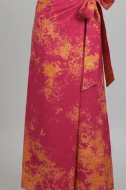 Tie dye long flare wrap skirt