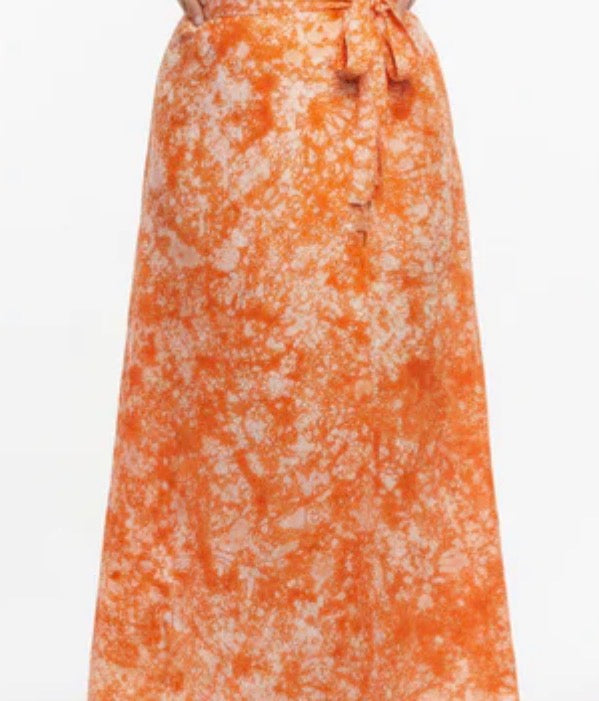 Tie dye long flare wrap skirt