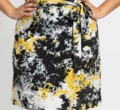 Tie dye short flare wrap skirt