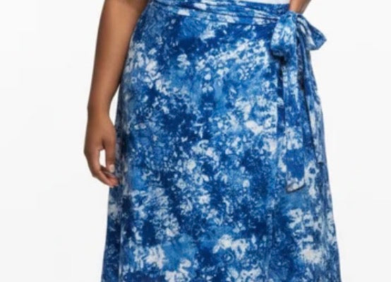 Tie dye short  flare wrap skirt