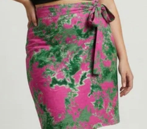 Tie dye short flare  wrap skirt