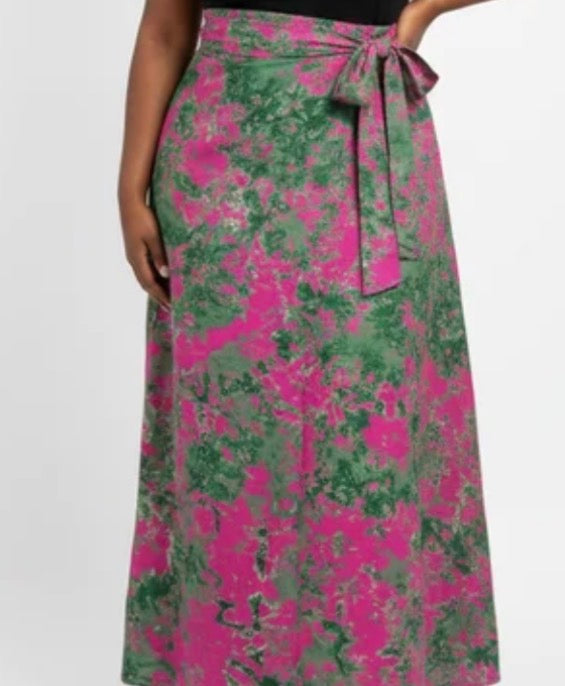 Tie dye long flare  wrap skirt