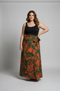 Tie dye long flare wrap skirt