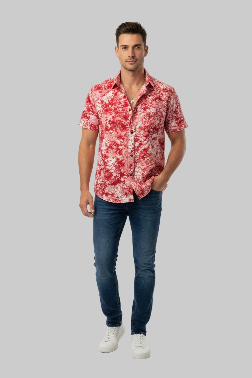 Men’s tie dye short sleeve shirt