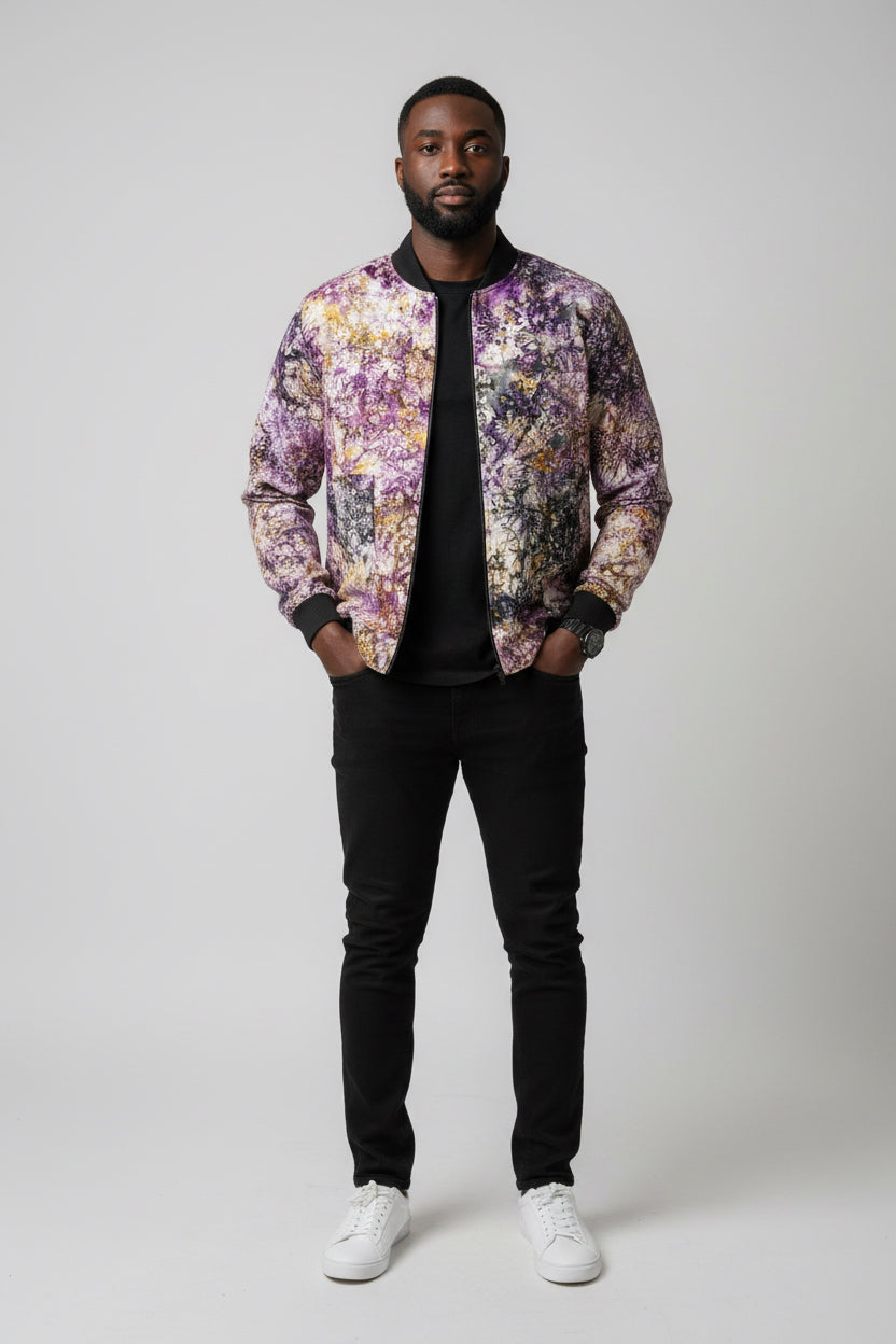 Tie dye bomber jacket