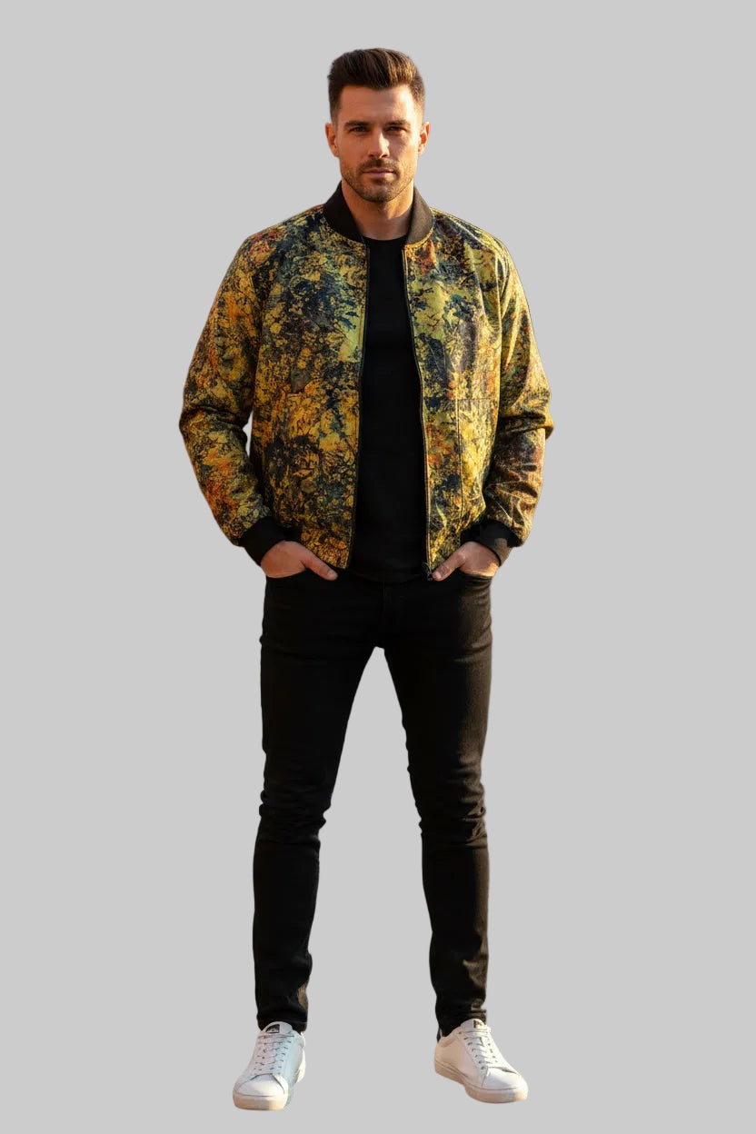 Tie dye bomber jacket
