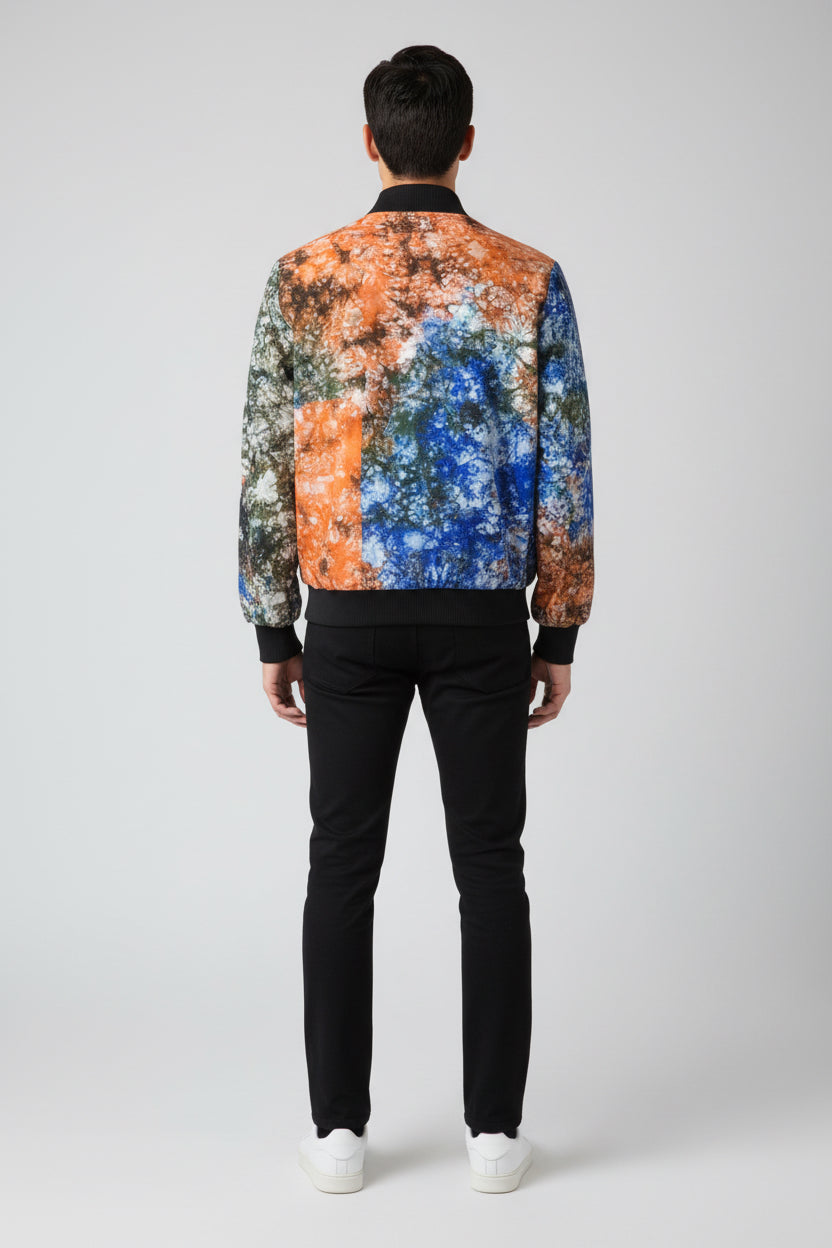 Tie dye bomber jacket