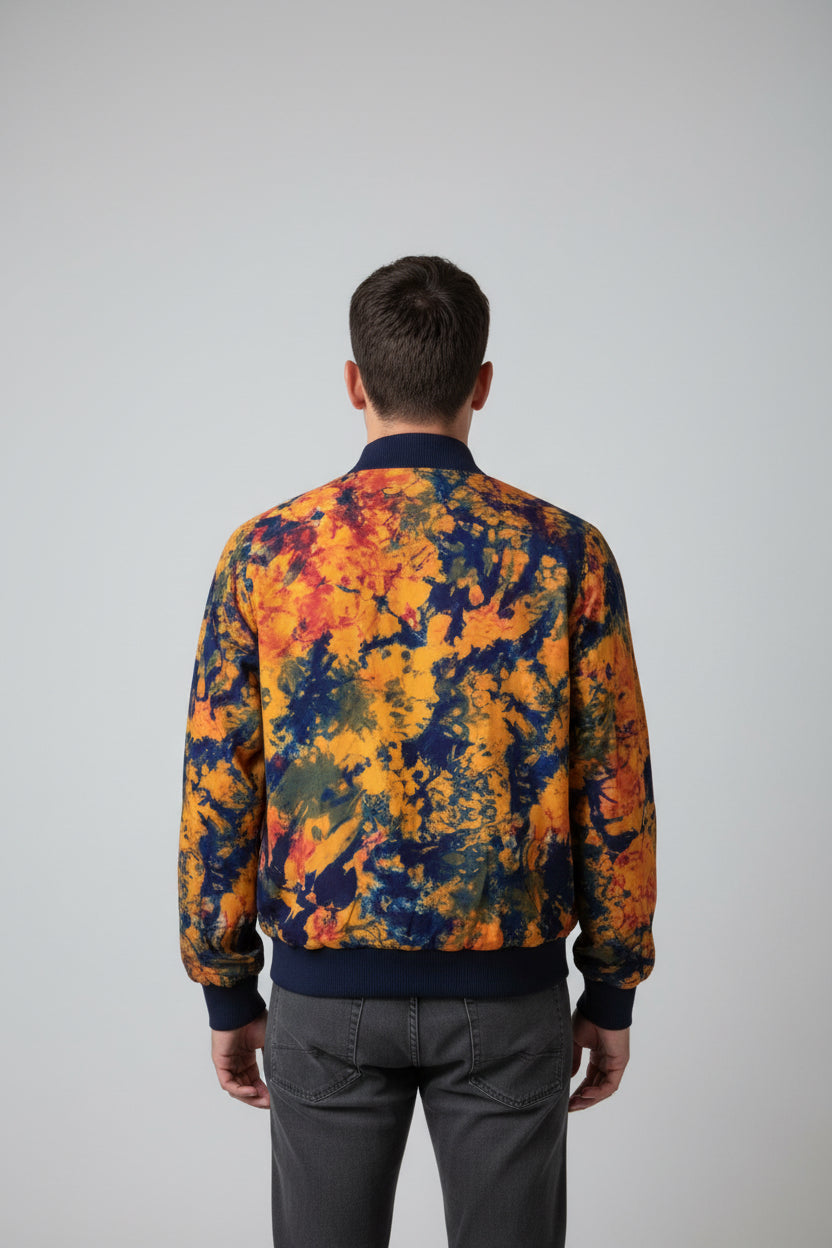Tie dye bomber jacket