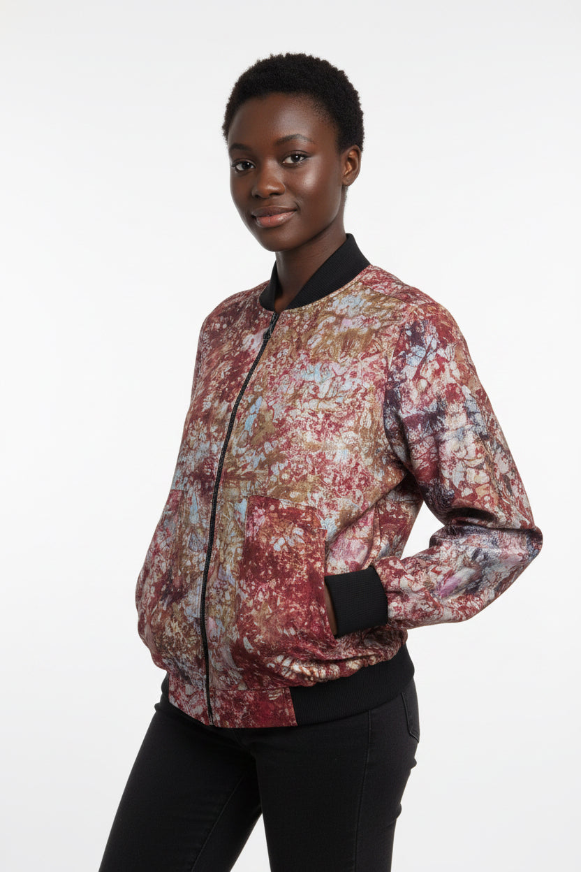 Tie dye bomber jacket