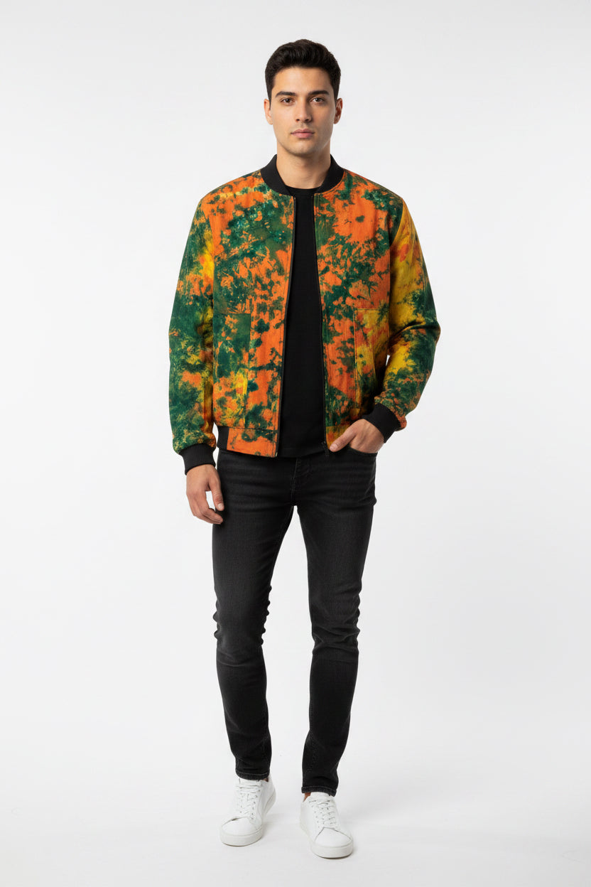 Tie dye bomber jacket