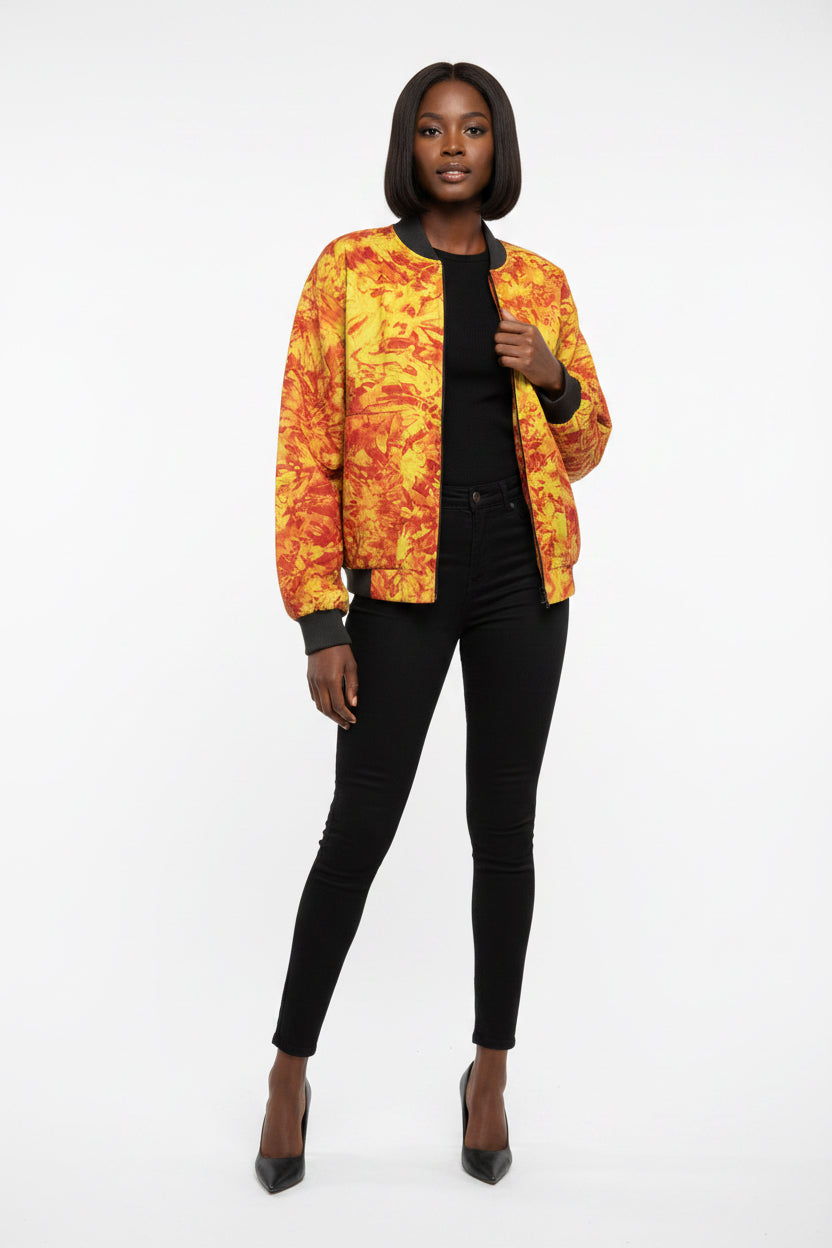 Tie dye bomber jacket