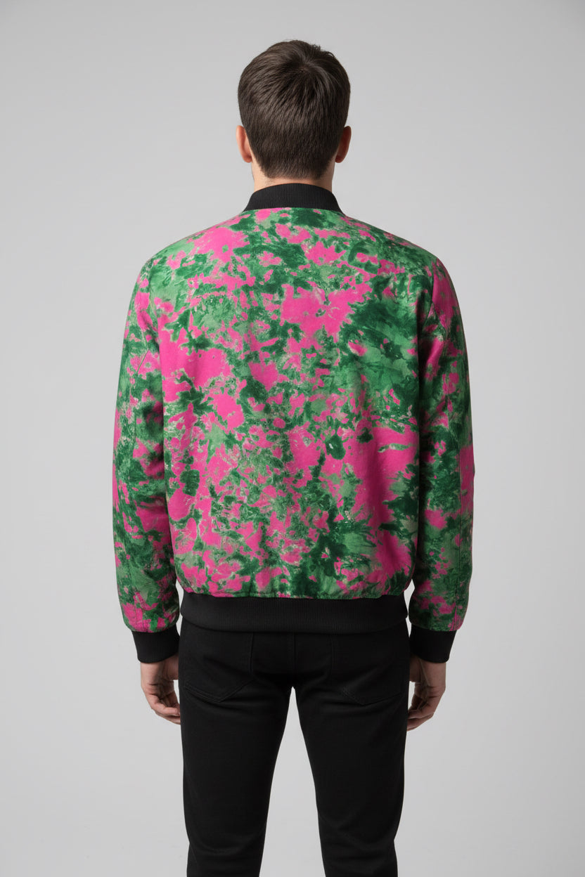 Tie dye bomber jacket