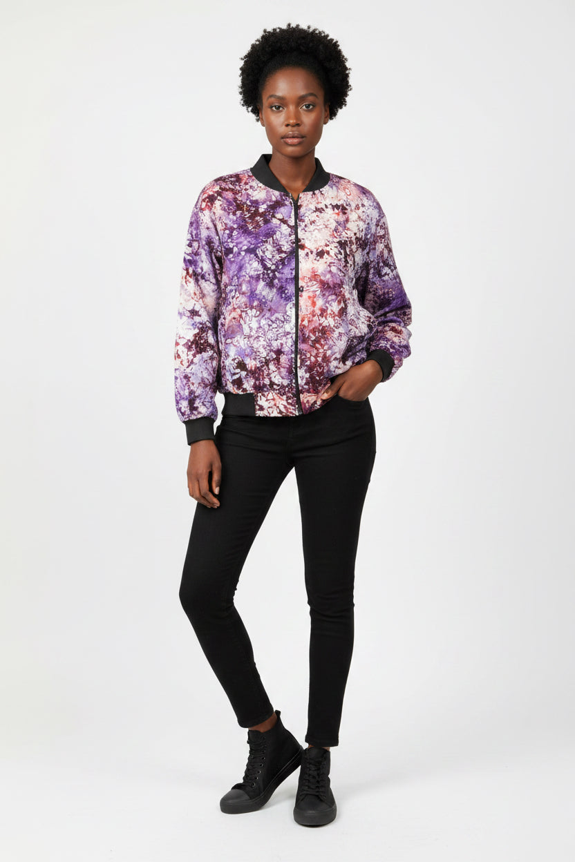 Tie dye bomber jacket