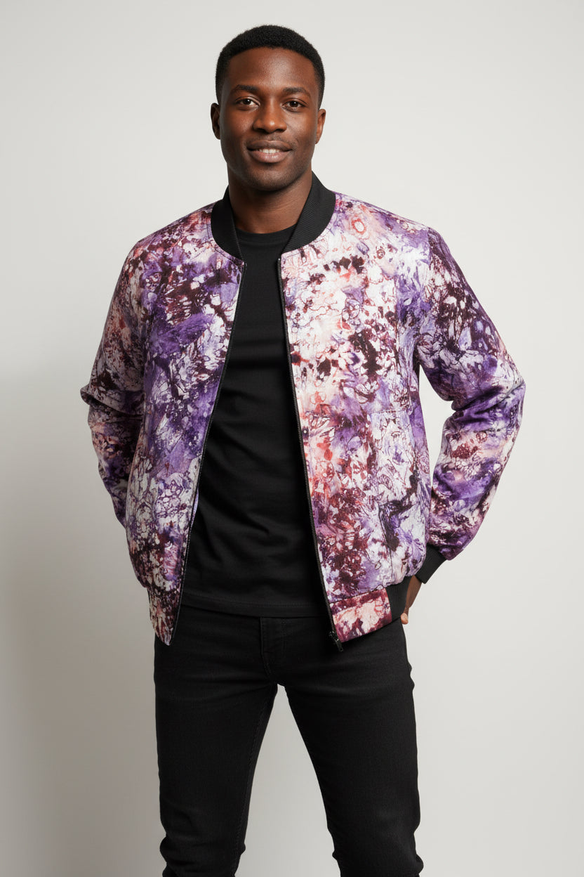 Tie dye bomber jacket
