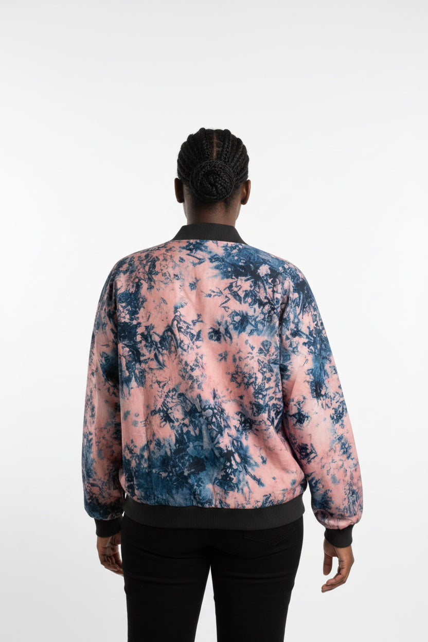 Tie dye bomber jacket