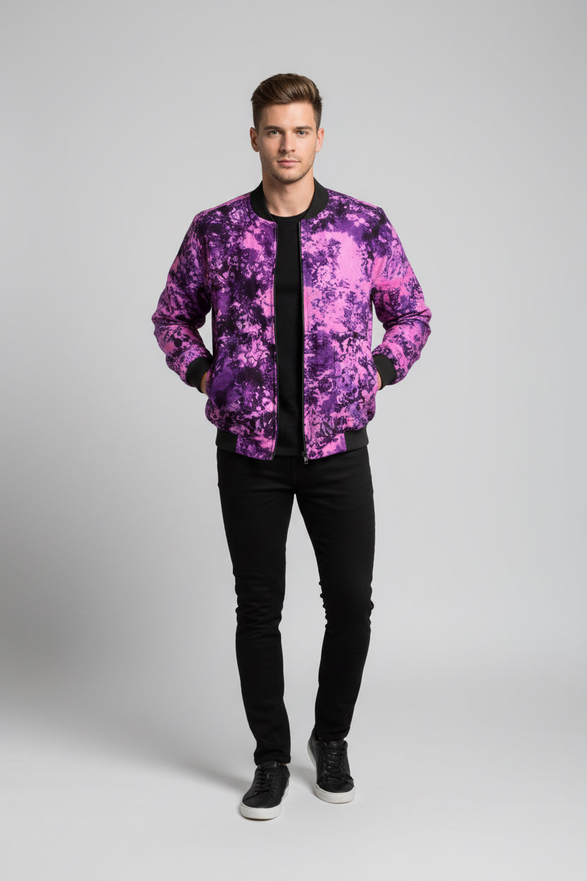 Tie dye bomber jacket