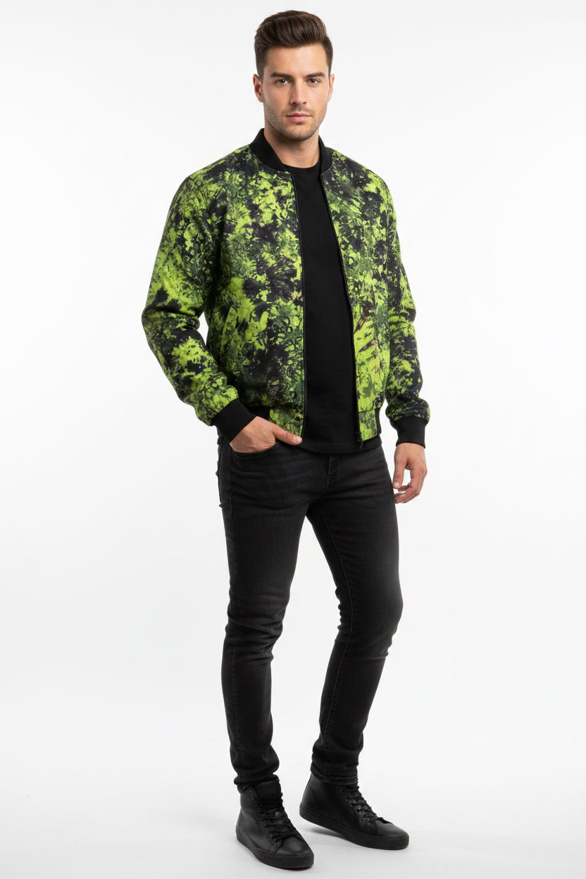 Tie dye bomber jacket