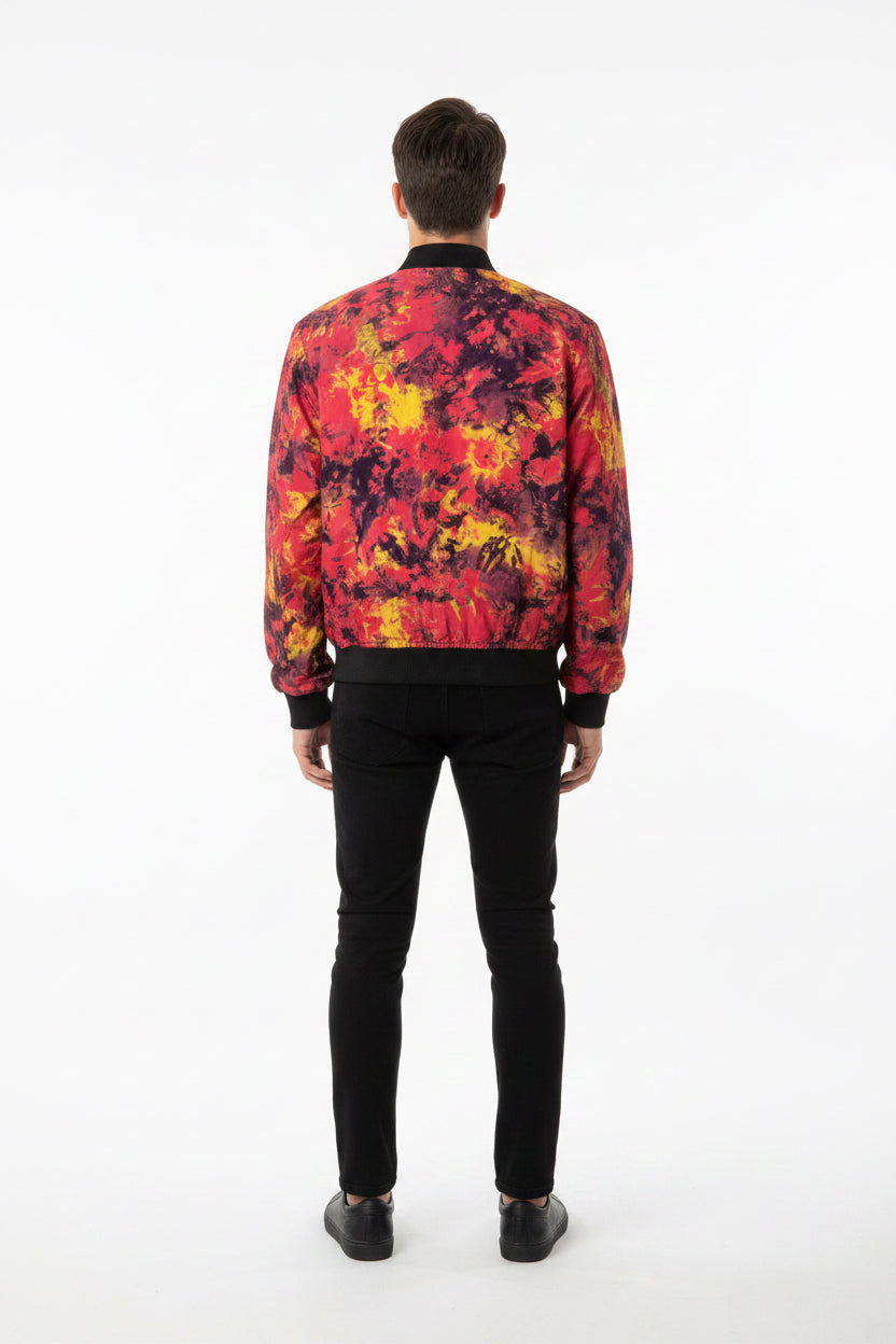 Tie dye bomber jacket