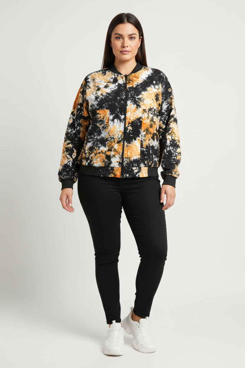 Tie dye bomber jacket