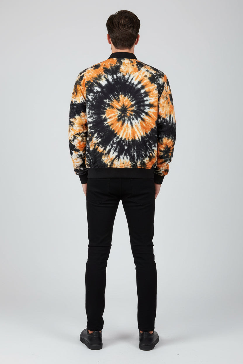 Tie dye bomber jacket